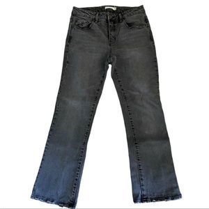 Anthropologie Unpublished Unisex Black Mid-Rise Straight Leg Raw Hem Size 28